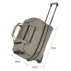 М-198 Сумка на колесах дизайн гусиная лапка (Бежевый/54*32*32/полиэстер/NTL Continent)