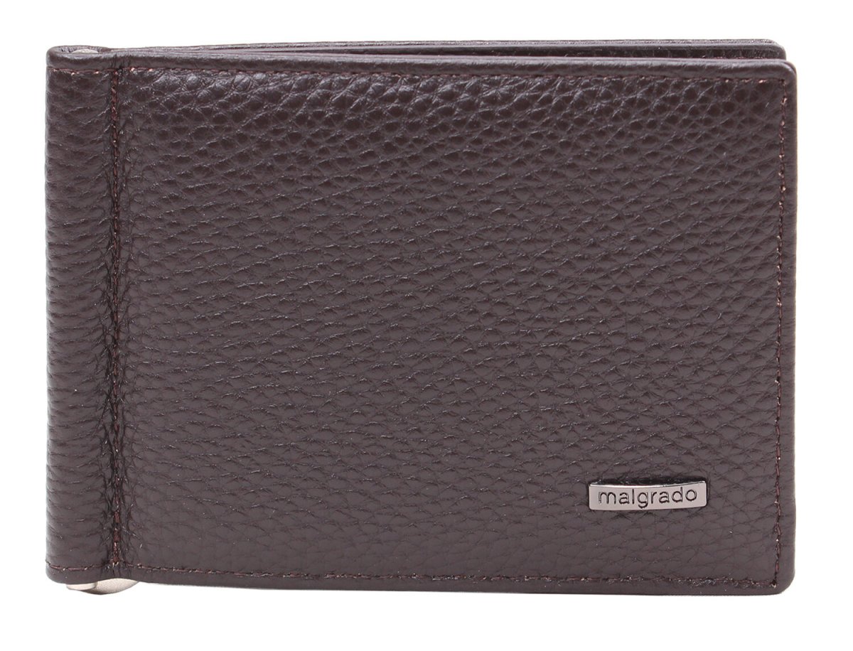 33007-5002D Brown Зажим для денег Malgrado (коричневый/11*8*0,8/натуральная кожа/Malgrado)