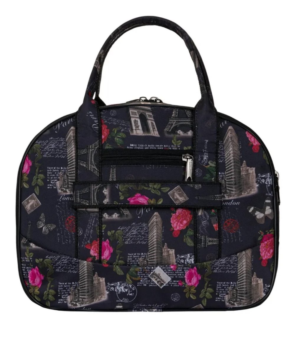 М-08р-1 Саквояж дизайн париж (фиолетовый/36*30*22/текстиль/NTL Continent)