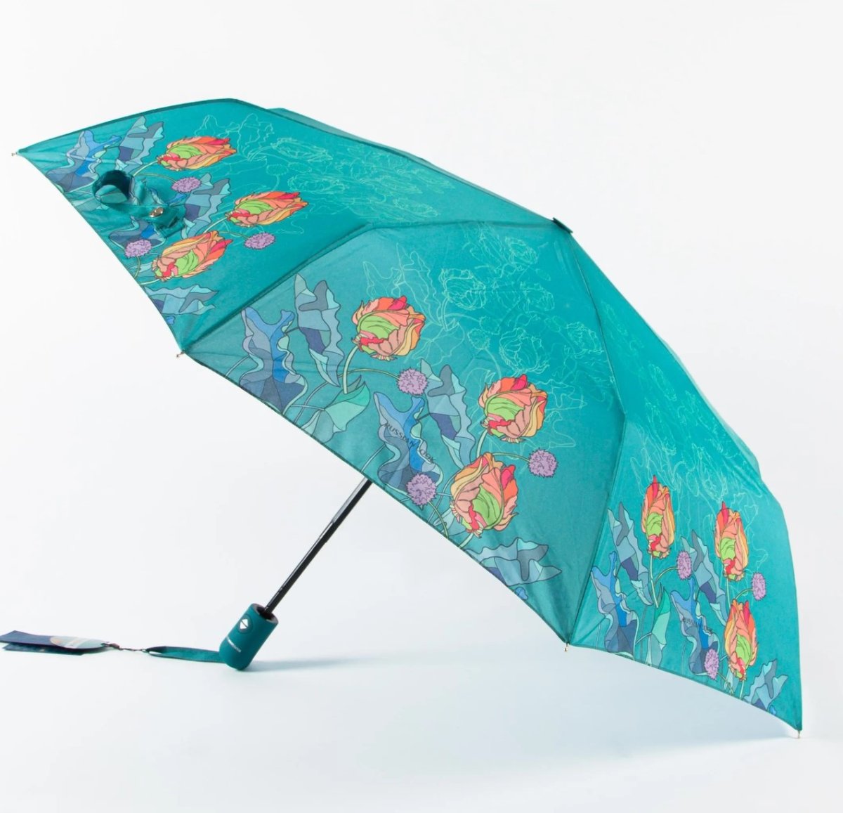 RT-43916 Зонт женский, 3 сл., полный автомат,пласт.прямая (мультиколор/8-56/эпонж/Russian Look)