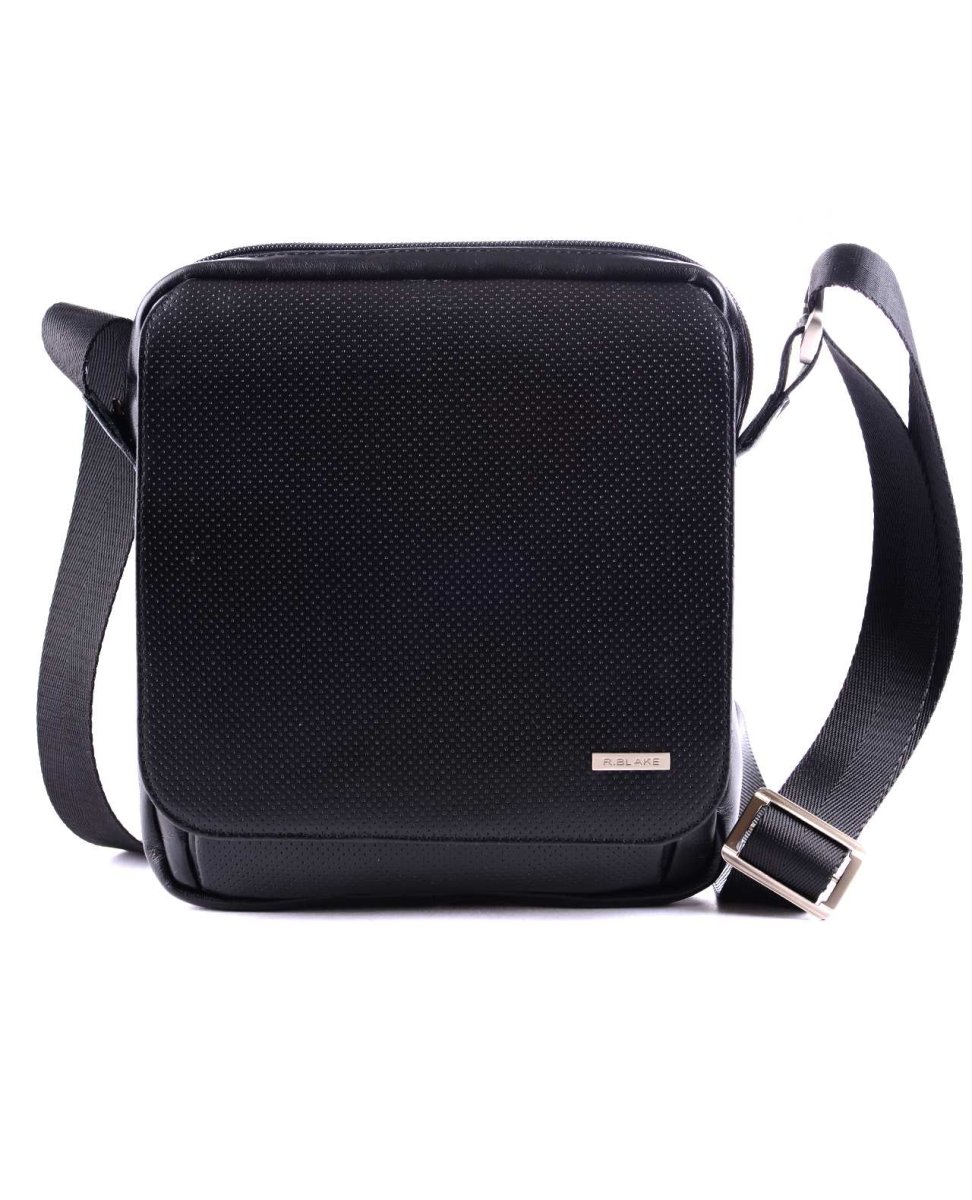 48213 Сумка ROGER SPORT кожа перфорированная черный (Черный/19*22*4/натуральная кожа/R.Blake)