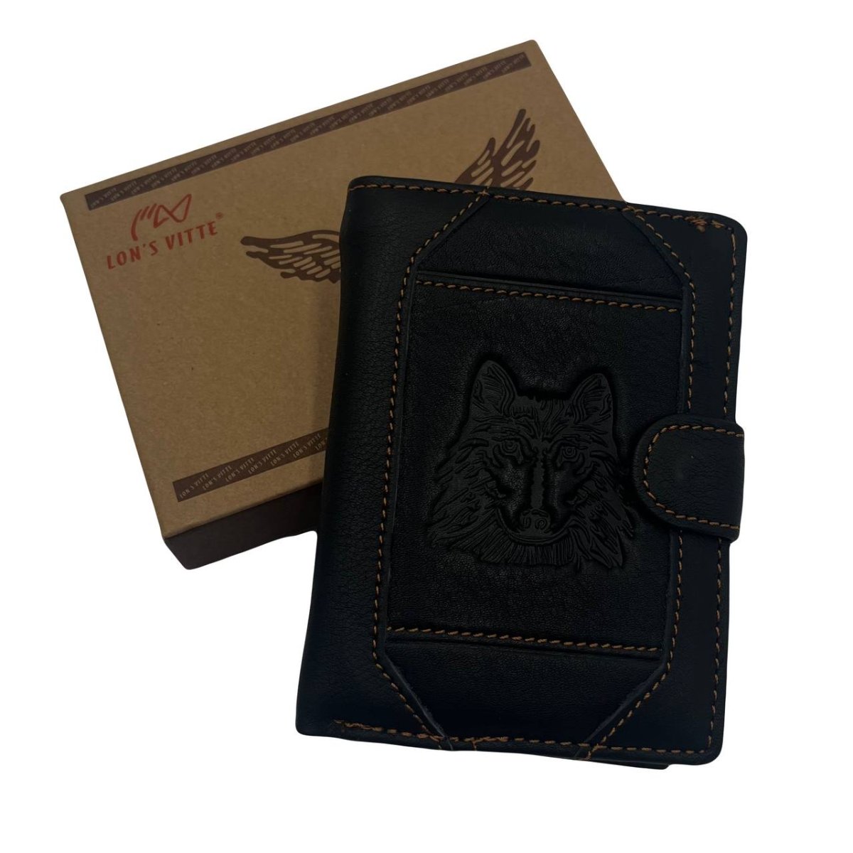 302-6 Портмоне натуральная кожа волк (black) (черный/14*10*2/натуральная кожа/Hogerland)