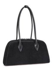 HL 11-349115 Сумка женская замша/экокожа (черный) (черный/37*19*13/натуральная замша/экокожа/Hogerland)