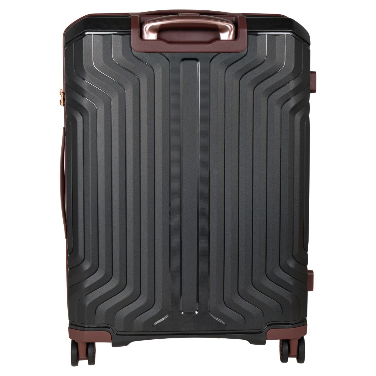 Р0015 (2-ой) Black (24) пластик PP (полипропилен) чемодан средний (Черный/46*63*25/полипропилен/3,5 кг/61 литр/Polar)