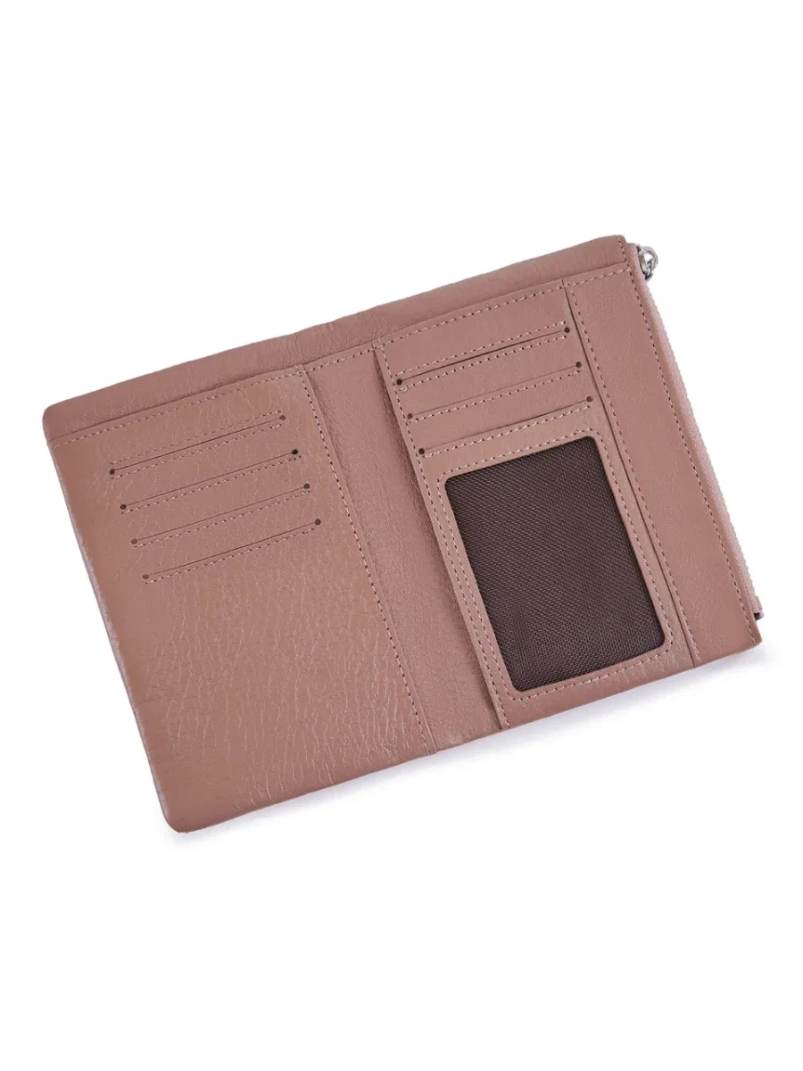 51-357-18-2 Кошелек женский (пудровый) (Розовый/13,5*9*2/натуральная кожа)