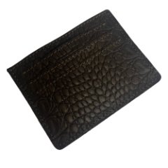 КХ-3 Картхолдер (Крокодил, кс, темно-коричневый) (коричневый/10*8/натуральная кожа/ТОП МАРКА)