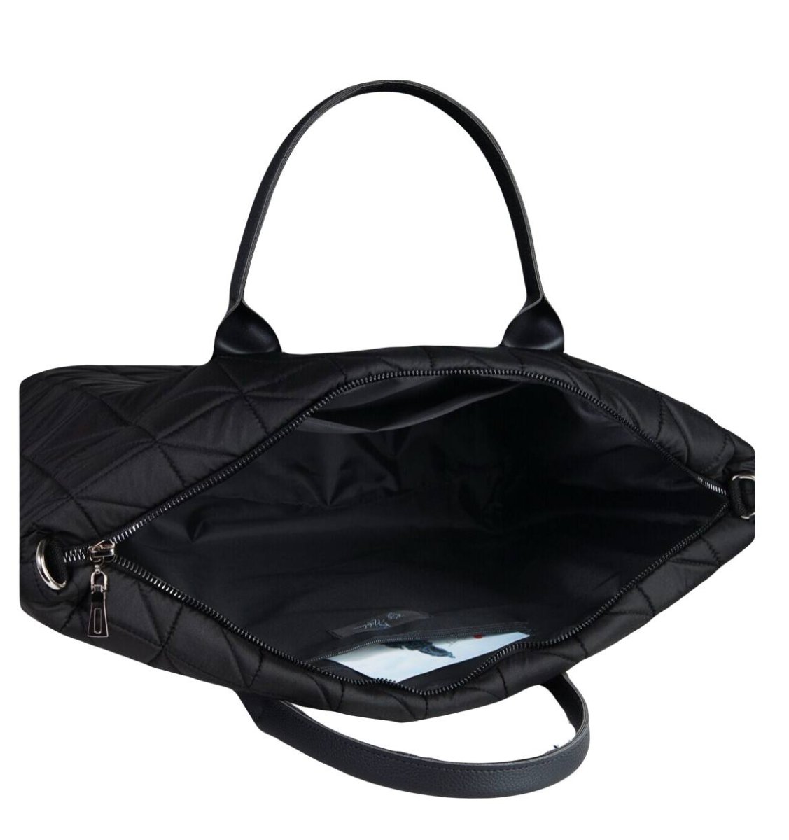 711-30304 Сумка спортивная/шоппер черный+треугольники+ремень (Dewspo) (черный/37*28*16/текстиль/KATY NIKOLAEVA)