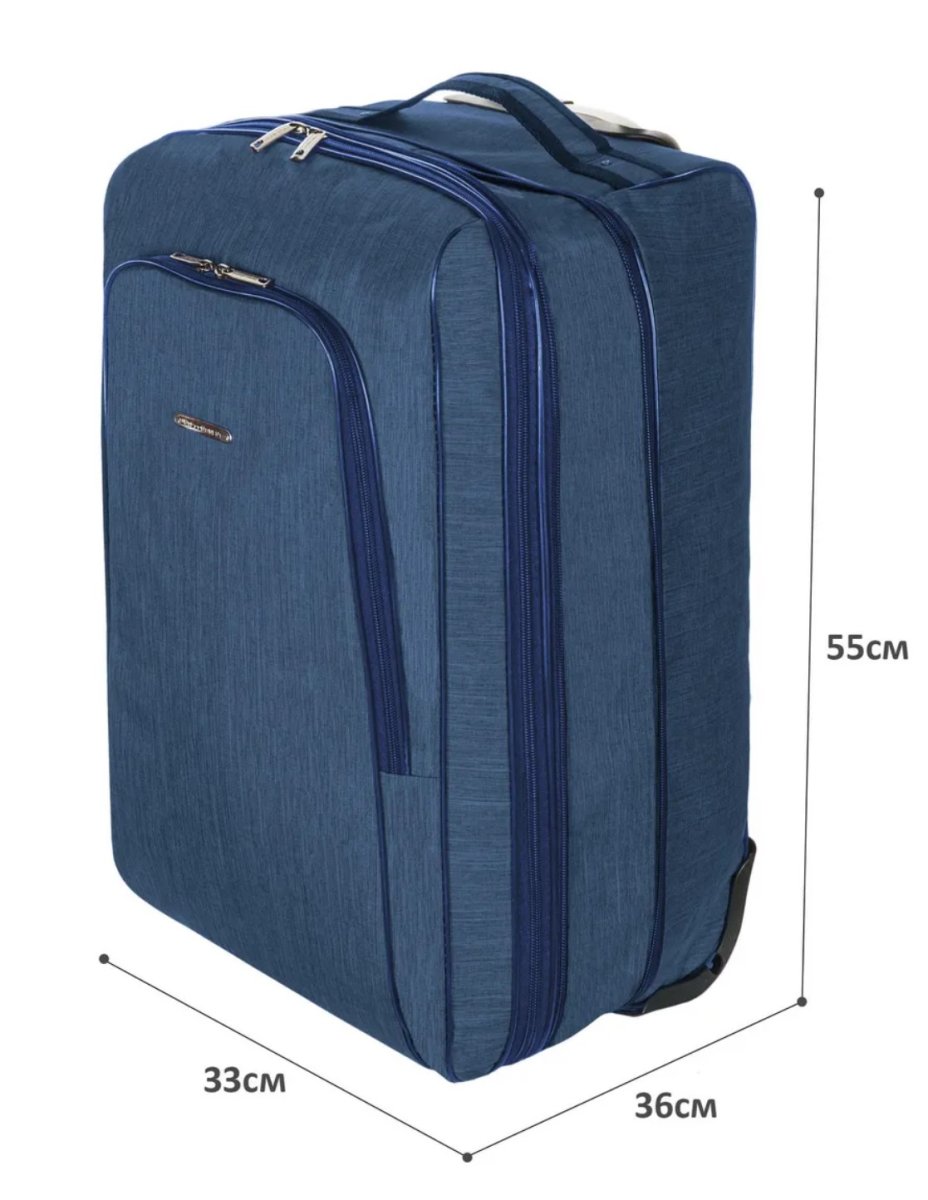 М-7622-1 Сумка на колёсах катионик (синий) (синий/33*54*31/текстиль/NTL Continent)