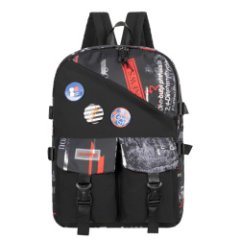 12297 черно-красный Молодежный рюкзак MERLIN  (Черный/красный/27*38*13/полиэстер/MERLIN)