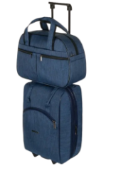 М-7318Б Сумка на колесах с бьютиком катионик (синий) (Синий/29*47*27/бьютик 47*29*22/катионик/NTL Continent)