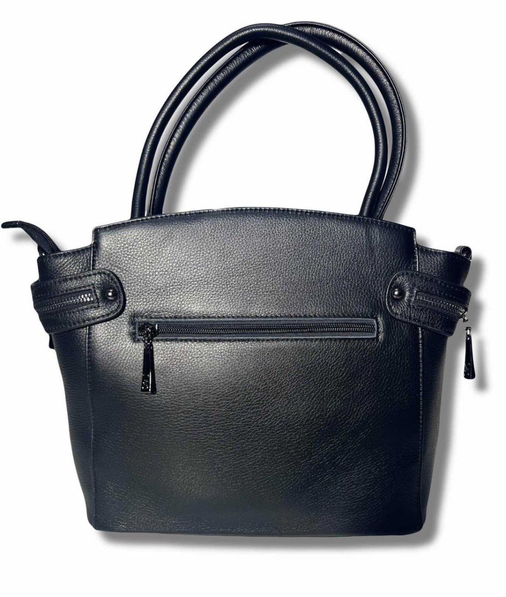 155К Сумка женская натуральная кожа (чёрный) (Черный/36*27*12/натуральная кожа/Redmond)