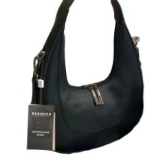 4137К Сумка женская натуральная кожа (black) (черный/15*14*7/натуральная кожа/Redmond)