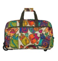 М-616 Сумка на колесах дизайн кошки бежевый (Бежевый/52*31*25/полиэстер)