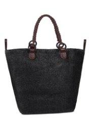 116-030-61 Сумка пляжная (чёрный) (черный/31*36*19/целлюлоза 95%/экокожа 5%/Hogerland)