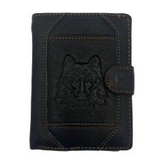 302-6 Портмоне натуральная кожа волк (black) (черный/14*10*2/натуральная кожа/Hogerland)
