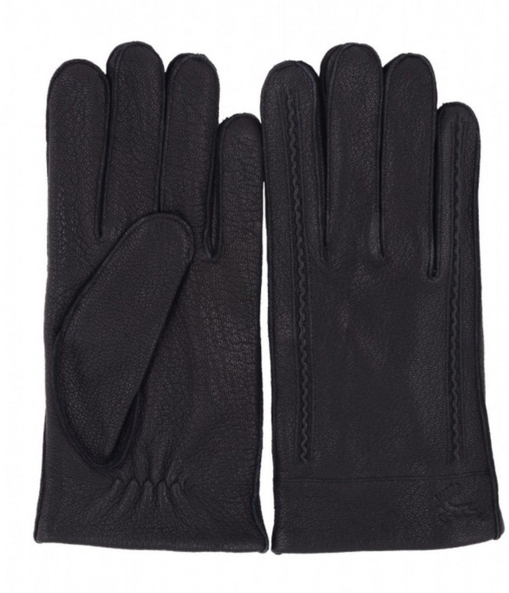 382306 Перчатки мужские олень косы (наружный шов) (м) (черный/8;8,5;9;9,5;10/натуральная кожа/PERST)