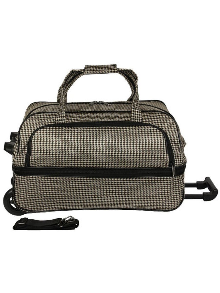 М-118 Сумка на колёсах дизайн гусиная лапка (Бежевый/50*32*30/полиэстер/NTL Continent)