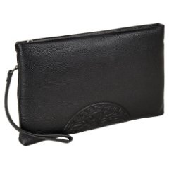 948 Сумка мужская натуральная кожа (черный) (черный/27*17*2/натуральная кожа/0,27 кг/0,9 литров/Polar)