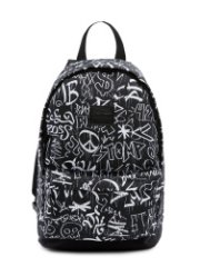 V06M-02 001 112 Рюкзак (чёрный) ткань (Черный/белый/27*39*13/текстиль/NaVibe)