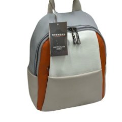 186P Рюкзак женский натуральная кожа (L blue) (белый/голубой/26*30*10/натуральная кожа/Redmond)