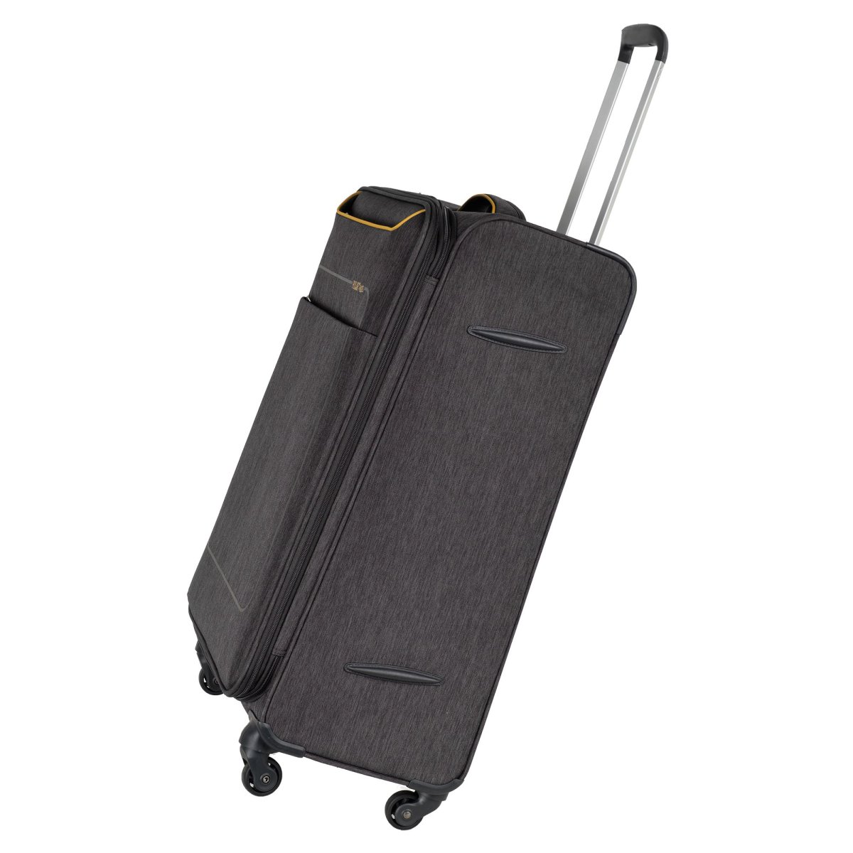 Р1919 (3-ой) D.Grey (24) темно-серый чемодан средний тканевый облегченный (серый тёмный/40,5*65,5*27(+5)/полиэстер/M/3,1 кг/64 литра/Polar)