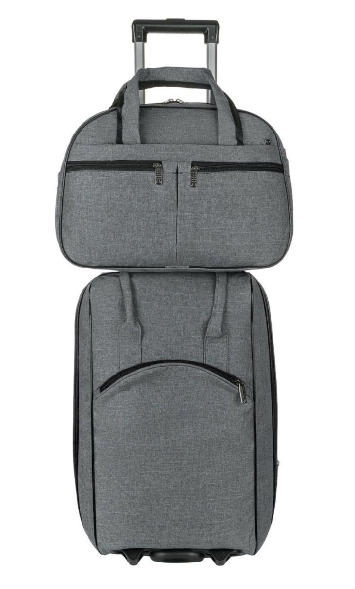 М-7321Б Сумка на колёсах с бьютиком катионик серый (Серый/30*53*22/полиэстер/NTL Continent)