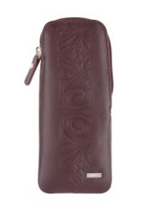 77223 Футляр для очков СКАЙ CHERRY кожа вишня тиснение кэж. (Бордовый/натуральная кожа/Esse)