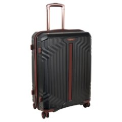 Р0015 (2-ой) Black (24) пластик PP (полипропилен) чемодан средний (Черный/46*63*25/полипропилен/3,5 кг/61 литр/Polar)