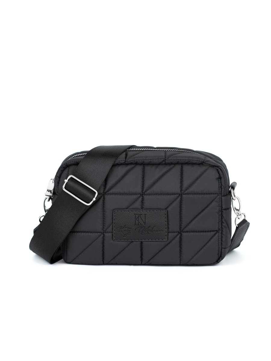 007-30304 Сумка женская кроссбоди черный+треугольники (Dewspo) (черный/21*14*8/текстиль/KATY NIKOLAEVA)