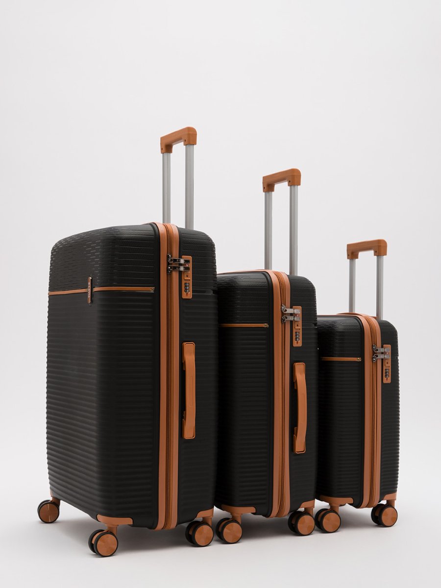 8012 01 28 Чемодан полипропилен (чёрный) (черный/47*75*31/полипропилен/L/3,9 кг/S.Lavia)