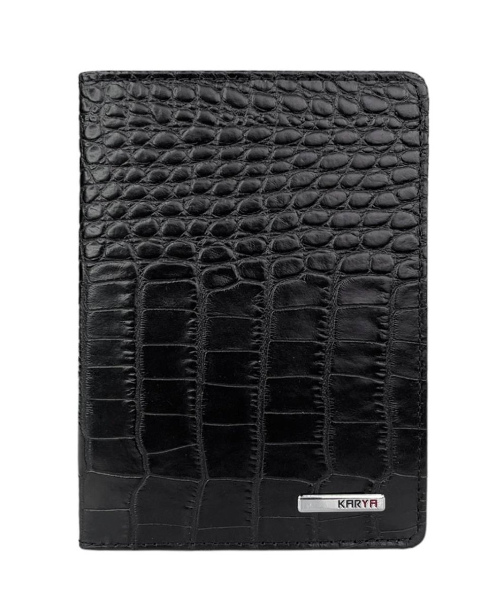 092-53 Обложка для паспорта натуральная кожа KARYA (Черный/10*14*0,2/натуральная кожа/KARYA)