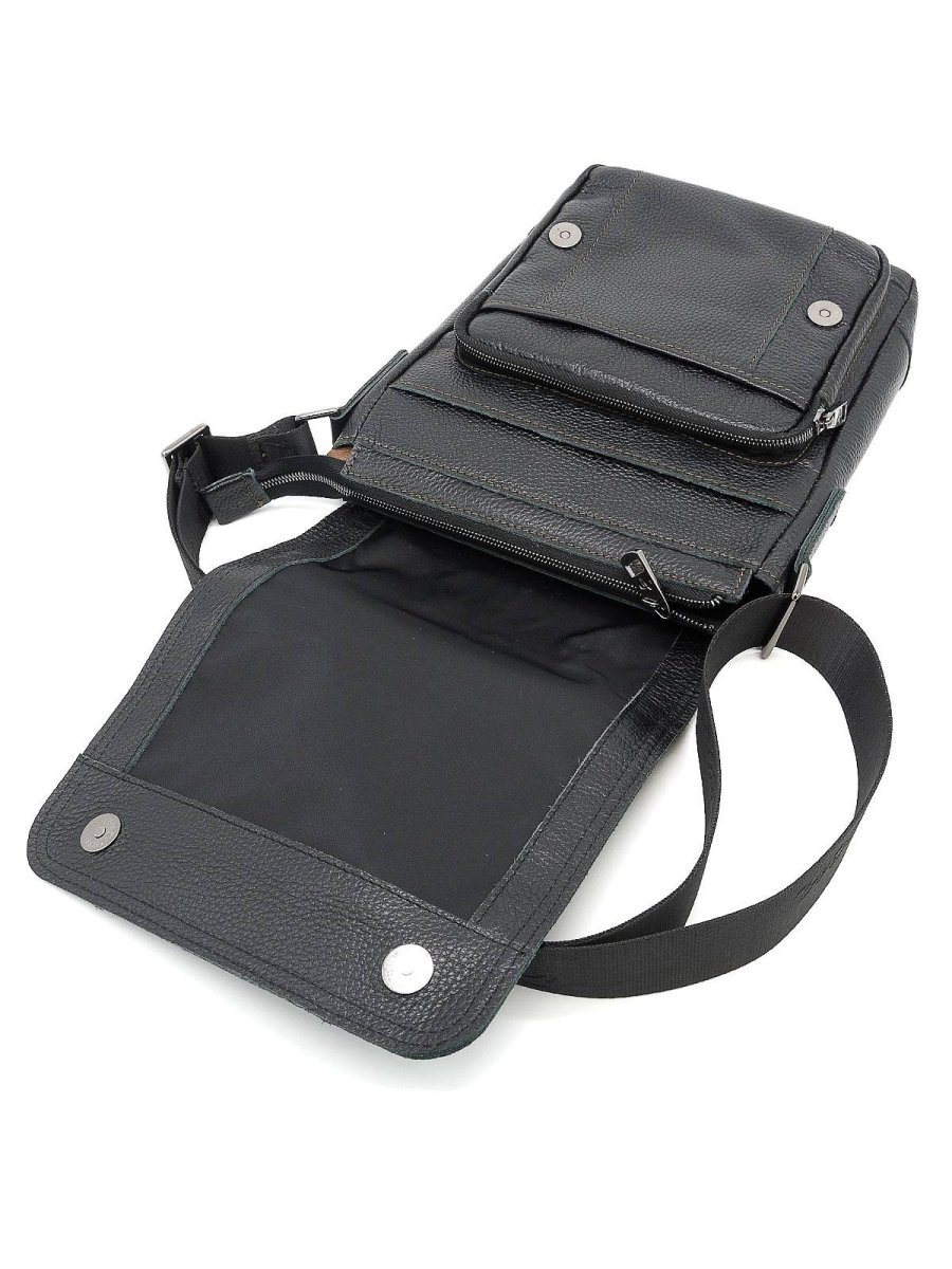 102-82035-1 Сумка мужская кожа (Пеллекон) (черный/23*29*6/натуральная кожа/PELLECON)