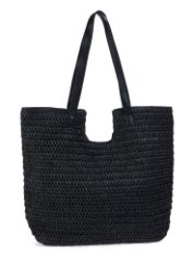 HL 61-048112 Сумка пляжная целлюлоза (черный) (черный/35*28*15/целлюлоза/Hogerland)