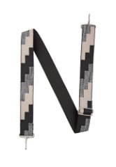 77854 Ремень текстильный для сумки лесенка (серо-бежево-черная) (Черный/серый/3,8*1,25/текстиль/Esse)