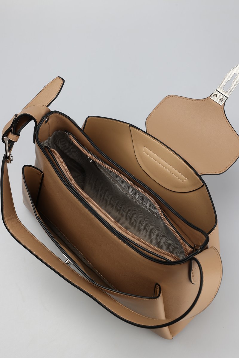 110-102-39 Сумка женская экокожа (бежевый) (Бежевый/28*10*17/Экокожа/M/Redmond)