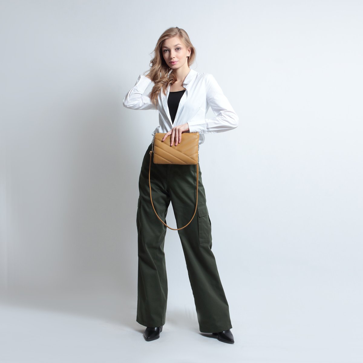 3132LN Сумка женская Охра (Жёлтый/26*18*6/натуральная кожа/Richet)