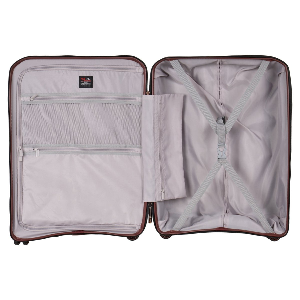 Р0015 (2-ой) Black (24) пластик PP (полипропилен) чемодан средний (Черный/46*63*25/полипропилен/3,5 кг/61 литр/Polar)