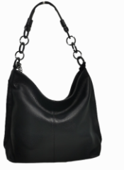 705К Сумка-мешок женская натуральная кожа черная  (Черный/натуральная кожа/Redmond)