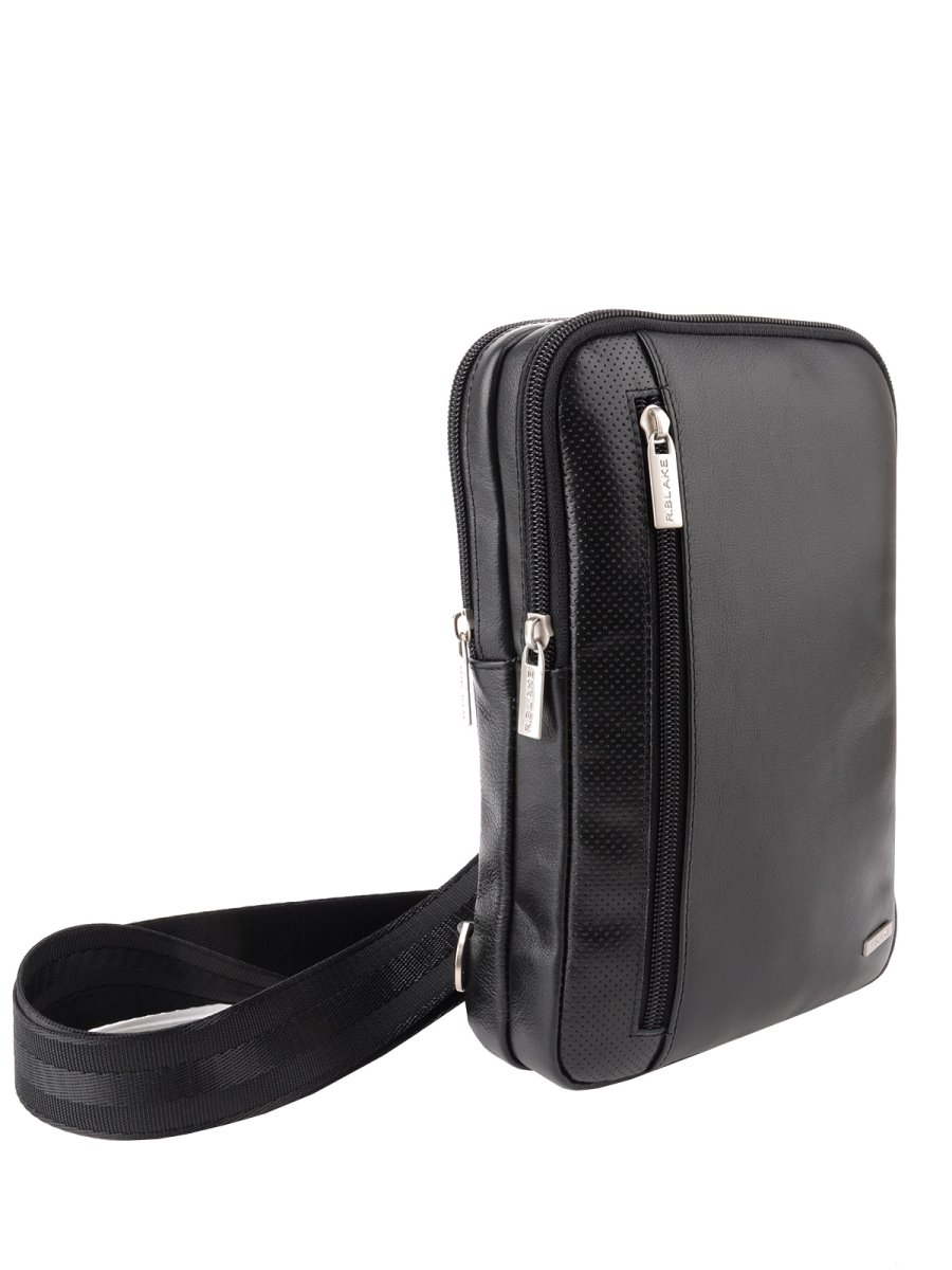 66486 Сумка АРЧИ SPORT кожа перфорированная черный (Черный/17*26*5/натуральная кожа/R.Blake)