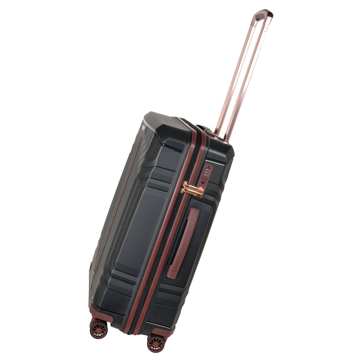 Р0015 (2-ой) Black (24) пластик PP (полипропилен) чемодан средний (Черный/46*63*25/полипропилен/3,5 кг/61 литр/Polar)