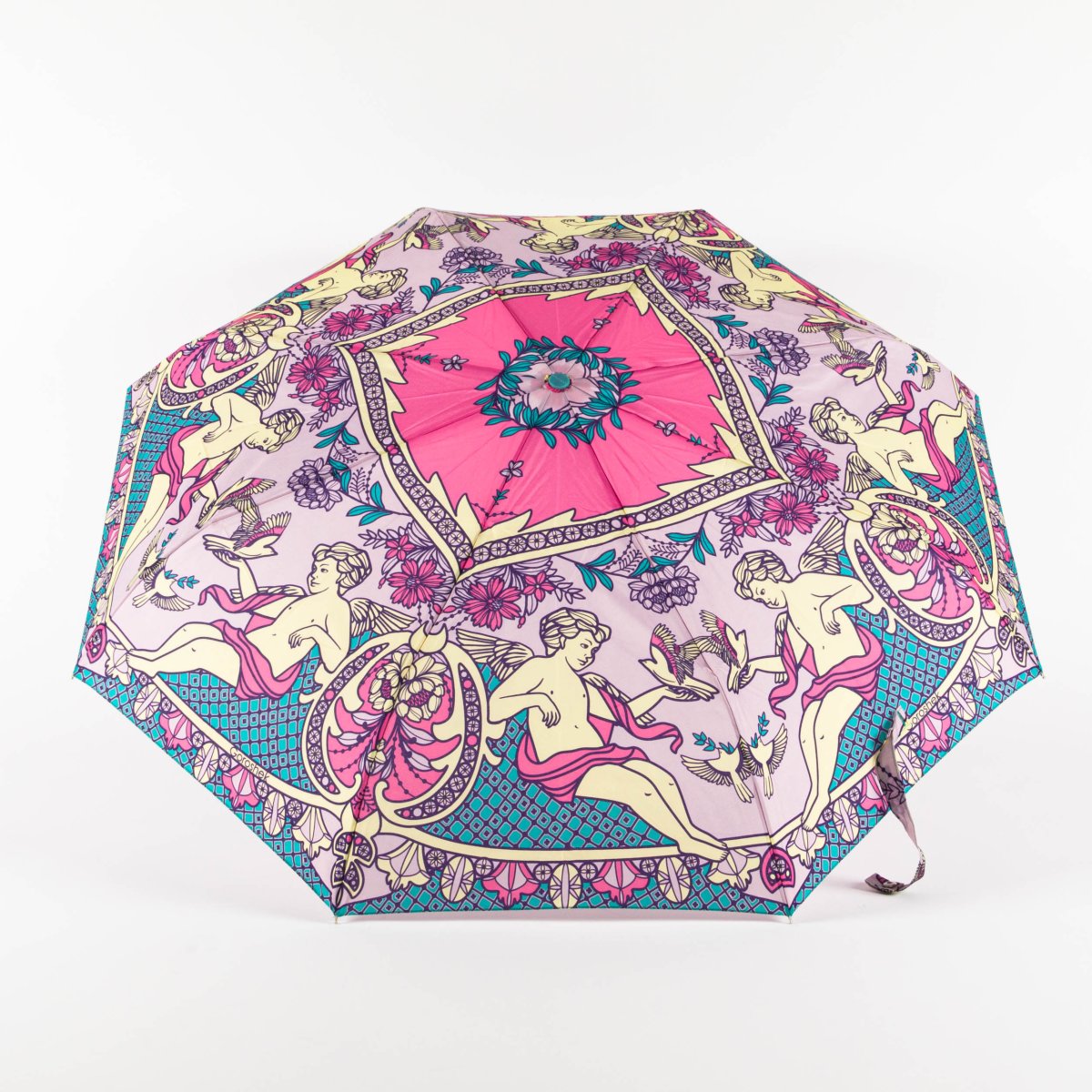 637295-S Зонт женский 3 сл.,полный автомат,облег.пласт. прямая (полиэстер/Goroshek)