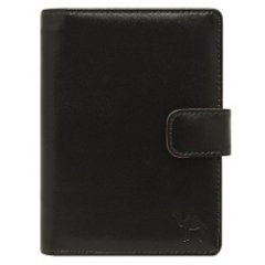 763 Портмоне с блоком для прав и отделением для паспорта (Сахара ) (черный/10*14*3/натуральная кожа/Dimanche)