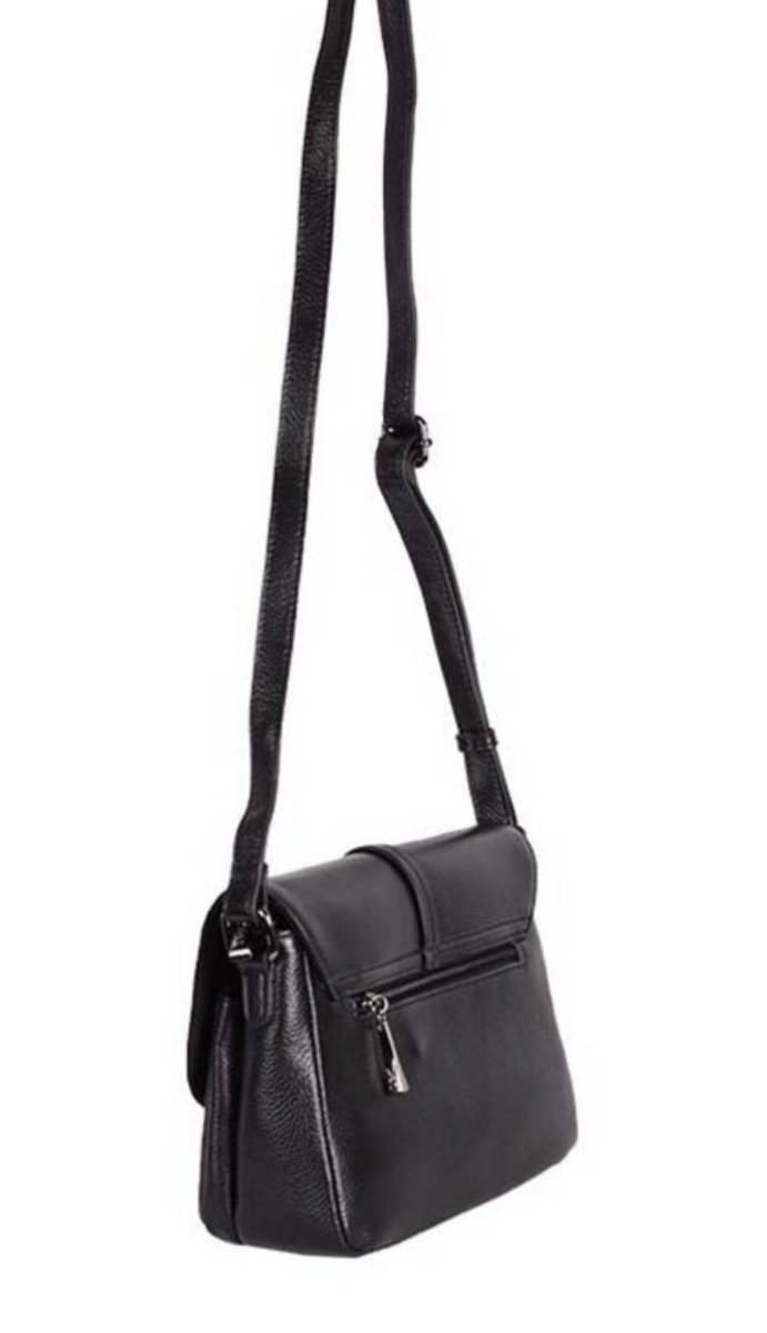 015К Сумка женская натуральная кожа черная (Черный/натуральная кожа/Redmond)