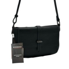 680К Сумка женская натуральная кожа (black) (черный/22*14*5/натуральная кожа/Redmond)