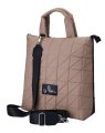 006-31604 Сумка-рюкзак женская бежевый темный+треугольники (Dewspo) (бежевый тёмный/29*31*14/текстиль/KATY NIKOLAEVA)
