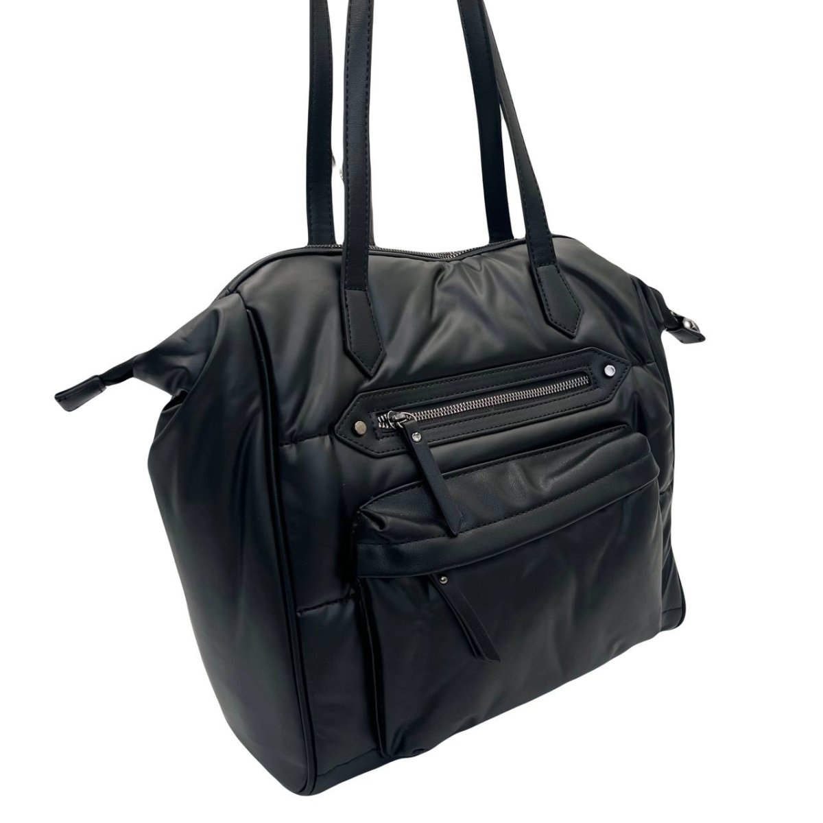 HL 41-183113 Сумка женская нейлон/экокожа (чёрный) (Черный/31*31*9/нейлон/экокожа/Hogerland)