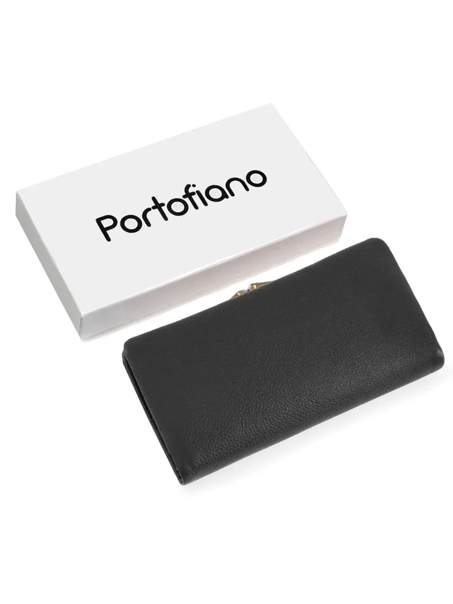 51-373-11-2 Кошелек женский (чёрный) (Черный/21*10*2/натуральная кожа)