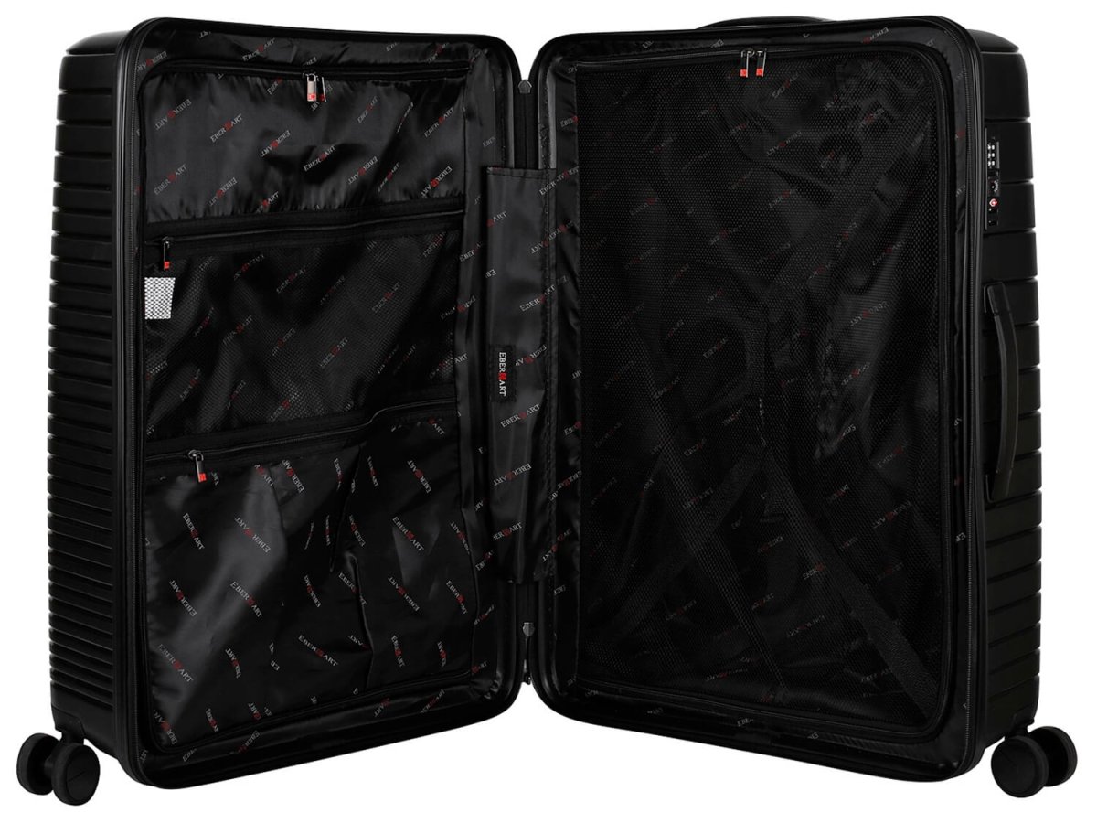 44S-009-428 Чемодан 4-х колесный (Черный/50*76*30/полипропилен/L/4,2 кг/105 литров/Eberhart)