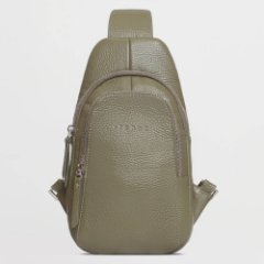 2411LN Сумка-рюкзак на одной лямке Зеленый (зелёный/16*32*5/натуральная кожа/Richet)