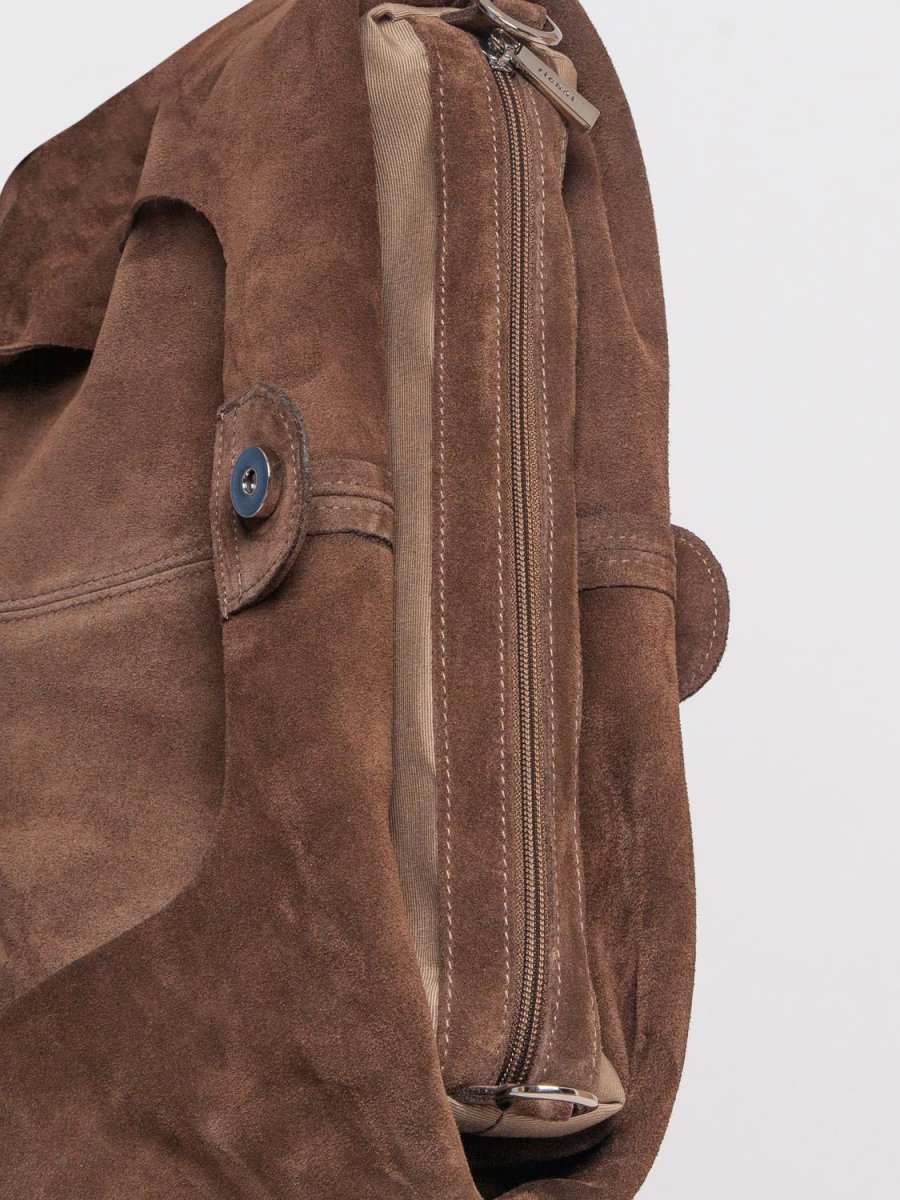 2903LNC Сумка женская замша (Тауп) (бежевый тёмный/31*32*11/натуральная замша/кожа/Richet)